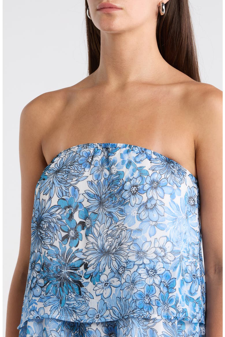 Tierra Floral Briary Strapless Dress, Alternate, color, BLUES