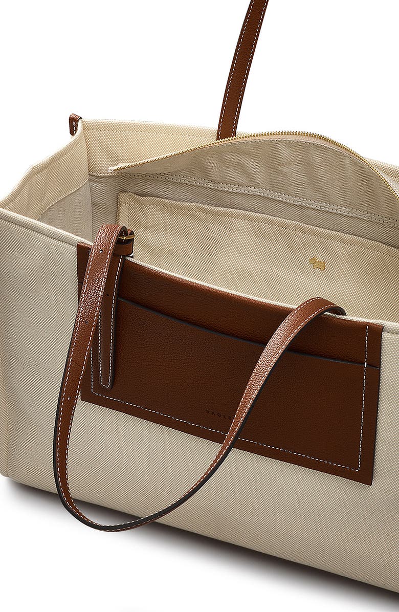 Radley The Burlington - Canvas Large Ziptop Tote Bag, Alternate, color, Natural