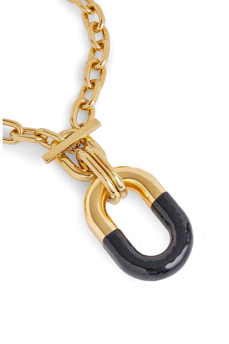 2-Tone XL Link Necklace, Alternate, color, BLACK / LIGHT GOLD