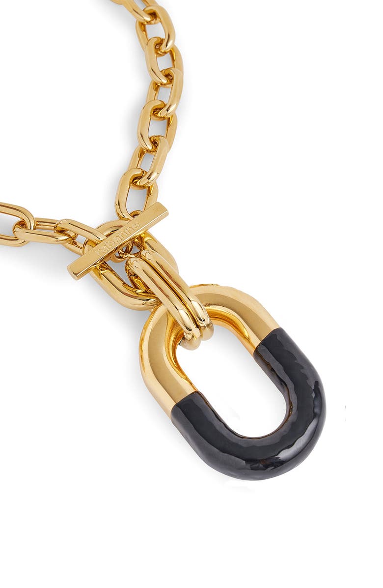 Rabanne 2-Tone XL Link Necklace, Alternate, color, Black / Light Gold