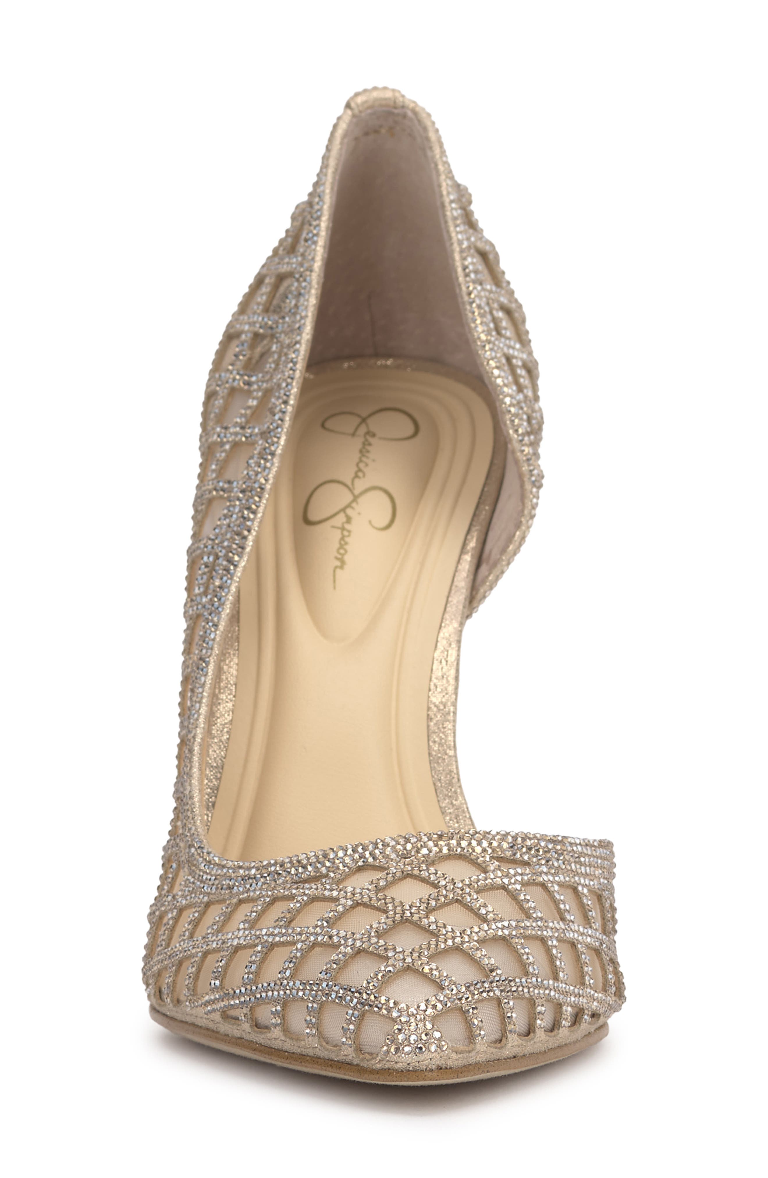 Jessica Simpson Prizma 8 Half d'Orsay Pump, Alternate, color, Champagne Rhinestone
