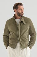 Brunello Cucinelli Suede outerwear jacket with Thermore® padding and standing collar