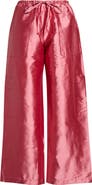 Donni The Silk Taffeta Drawstring Cargo Pants