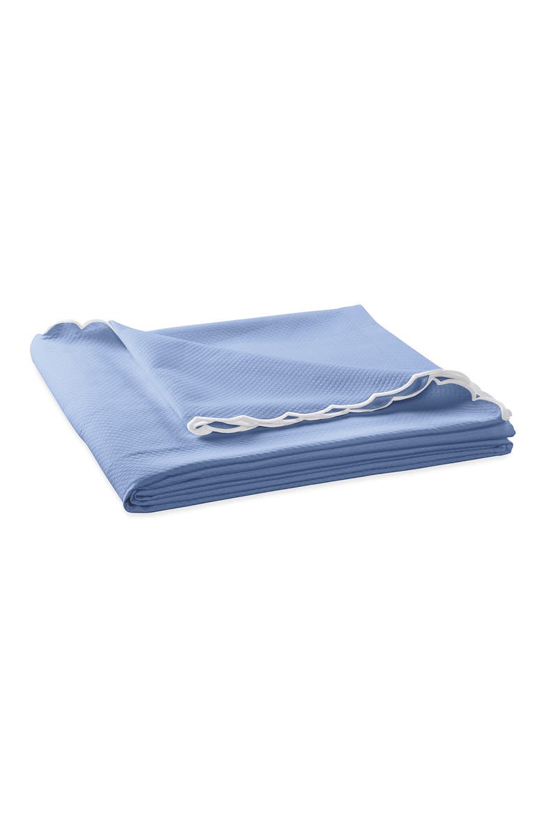 Diamond Piqué Coverlet, Main, color, AZURE