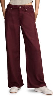 Lucky Brand Palazzo Pleated High Waist Wide Leg Jeans