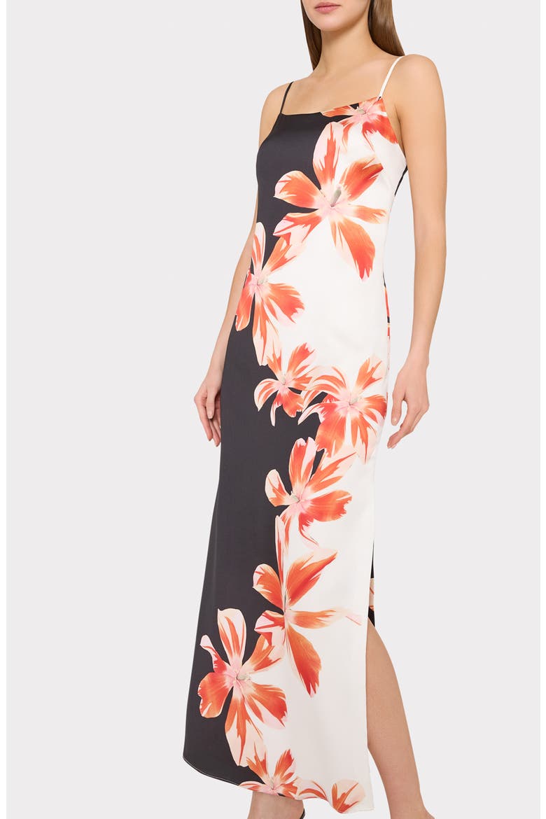 Lily Floral Print Slipdress, Alternate, color, WHITE/ BLACK/ RED