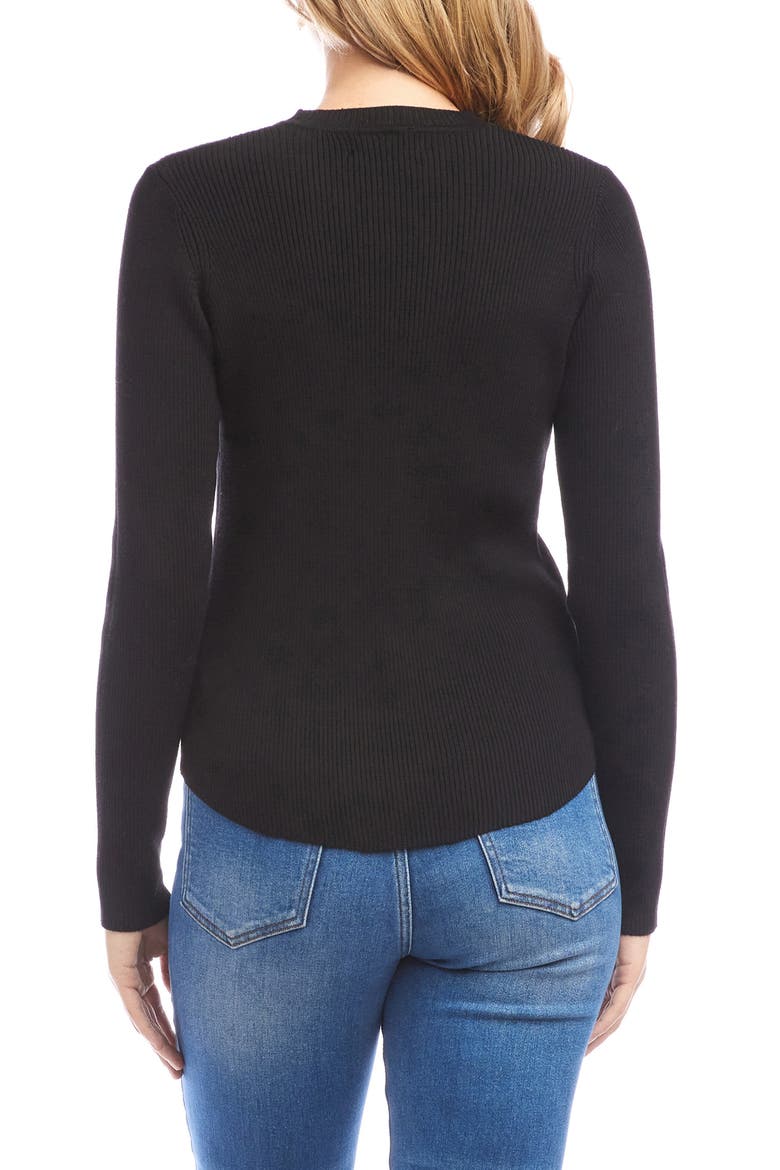 Rib Crewneck Sweater, Alternate, color, BLACK
