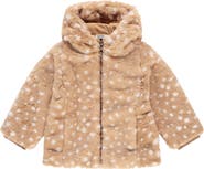 BABYFACE Deer Print Faux Fur Jacket