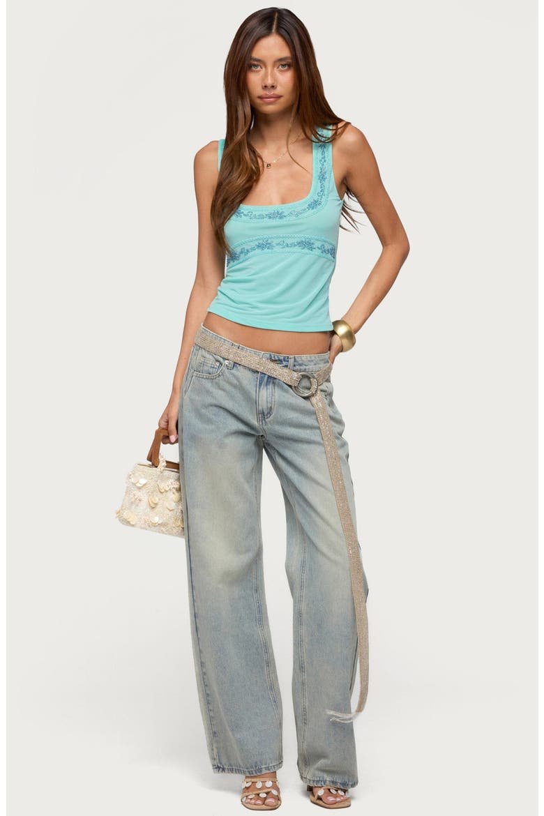 Isiadora Beaded Tank, Alternate, color, TURQUOISE