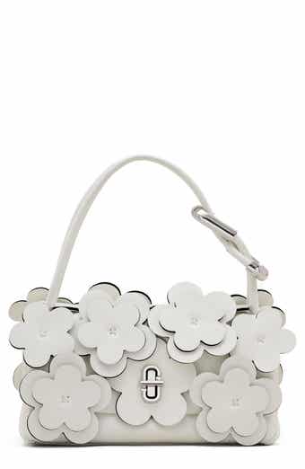 The Mini Dual Daisy Appliqué Leather Top Handle Bag