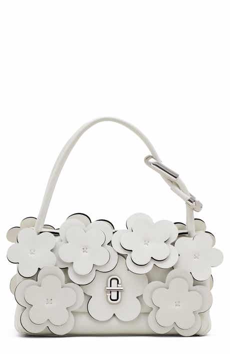 The Mini Dual Daisy Appliqué Leather Top Handle Bag
