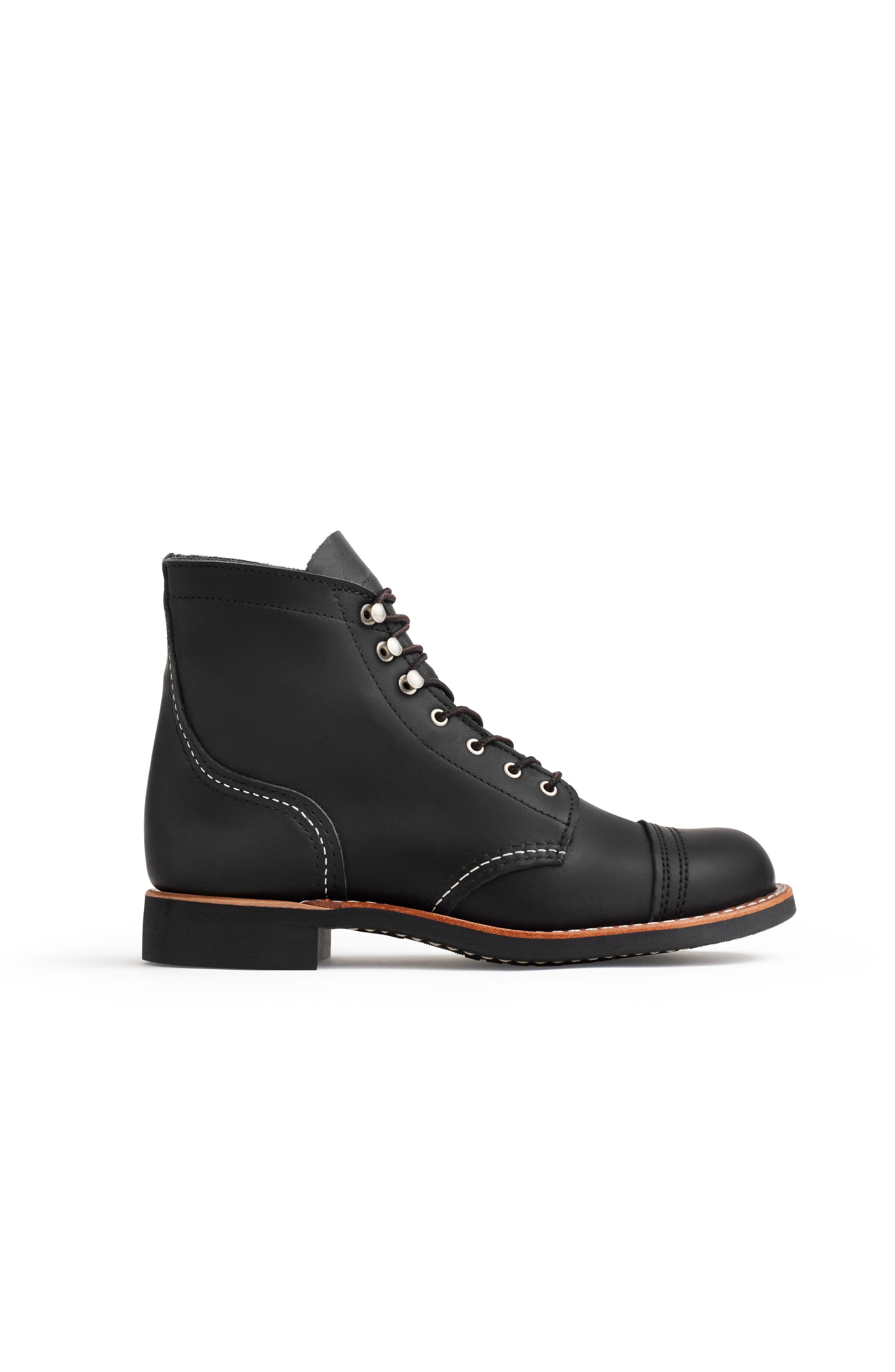 Red Wing Heritage Iron Ranger<sup>®</sup> Boundary Leather Boot, Main, color, Black Boundary