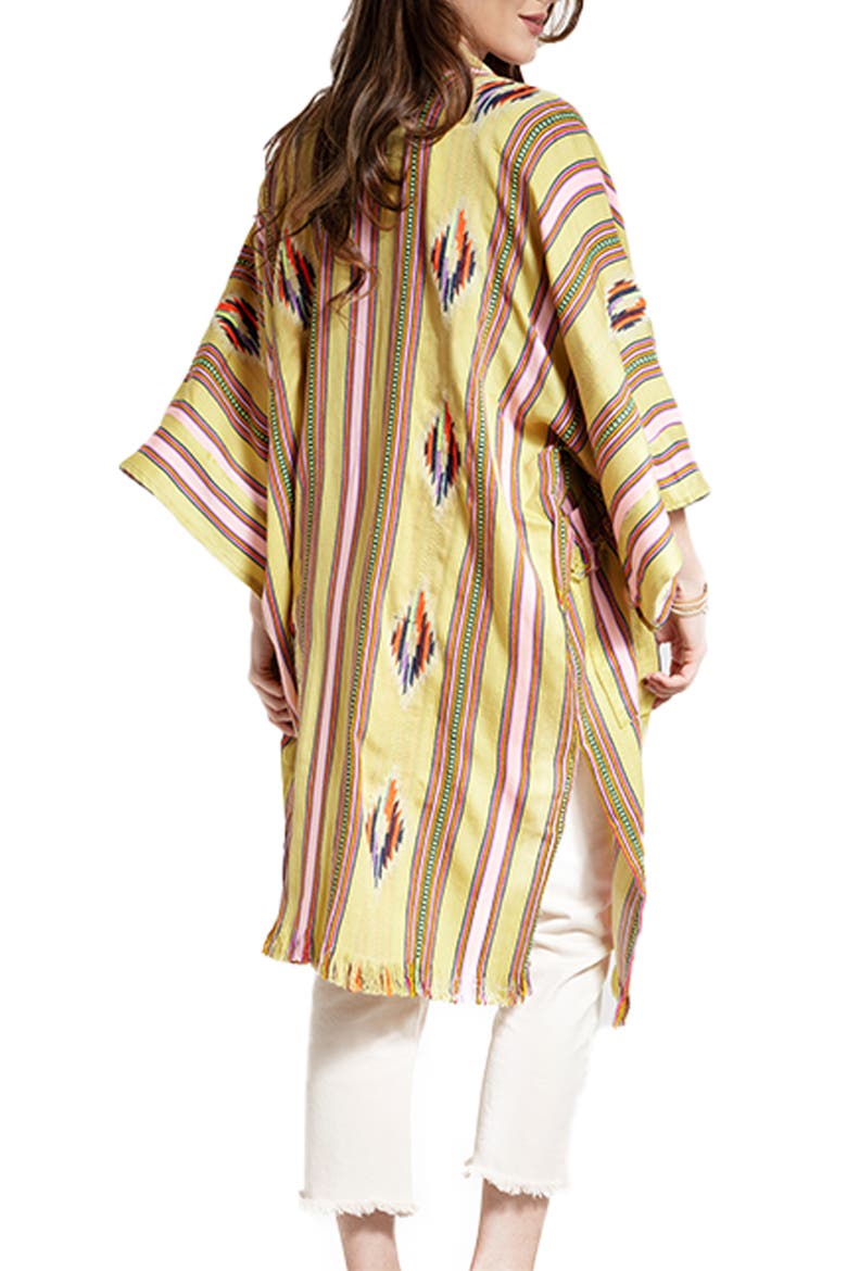 Ikat Stripe Cardigan, Alternate, color, LIGHT GREEN