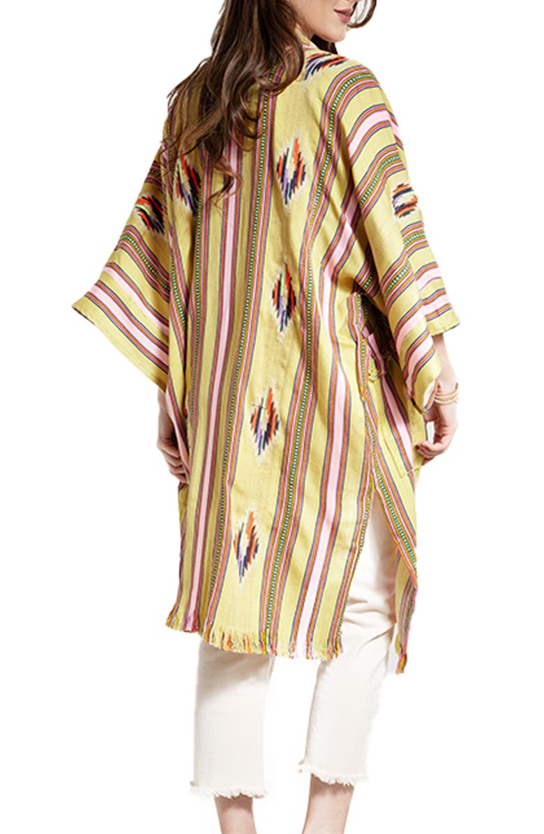 SAACHI Ikat Stripe Cardigan, Alternate, color, Light Green
