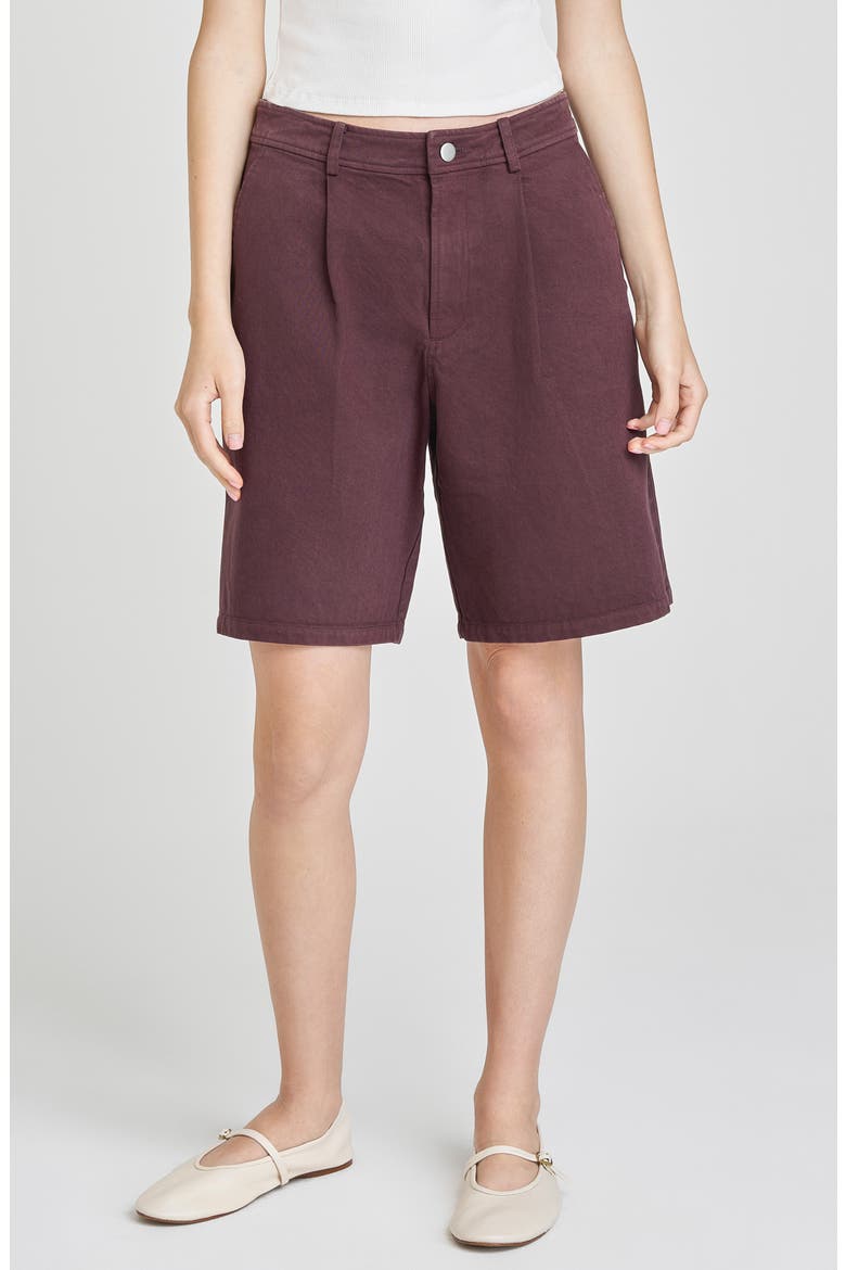 Huxley Denim Bermuda Shorts, Main, color, BROWN
