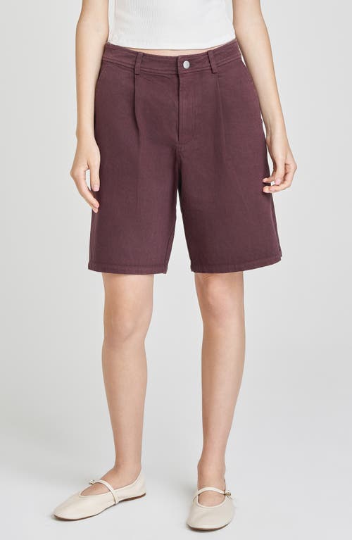 Wayf Huxley Denim Bermuda Shorts In Brown