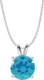 Donatello Gian Sterling Silver Round Created Gemstone Necklace