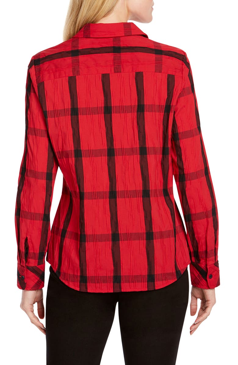 Foxcroft Mary in Crinkle Windowpane Shirt, Alternate, color, 