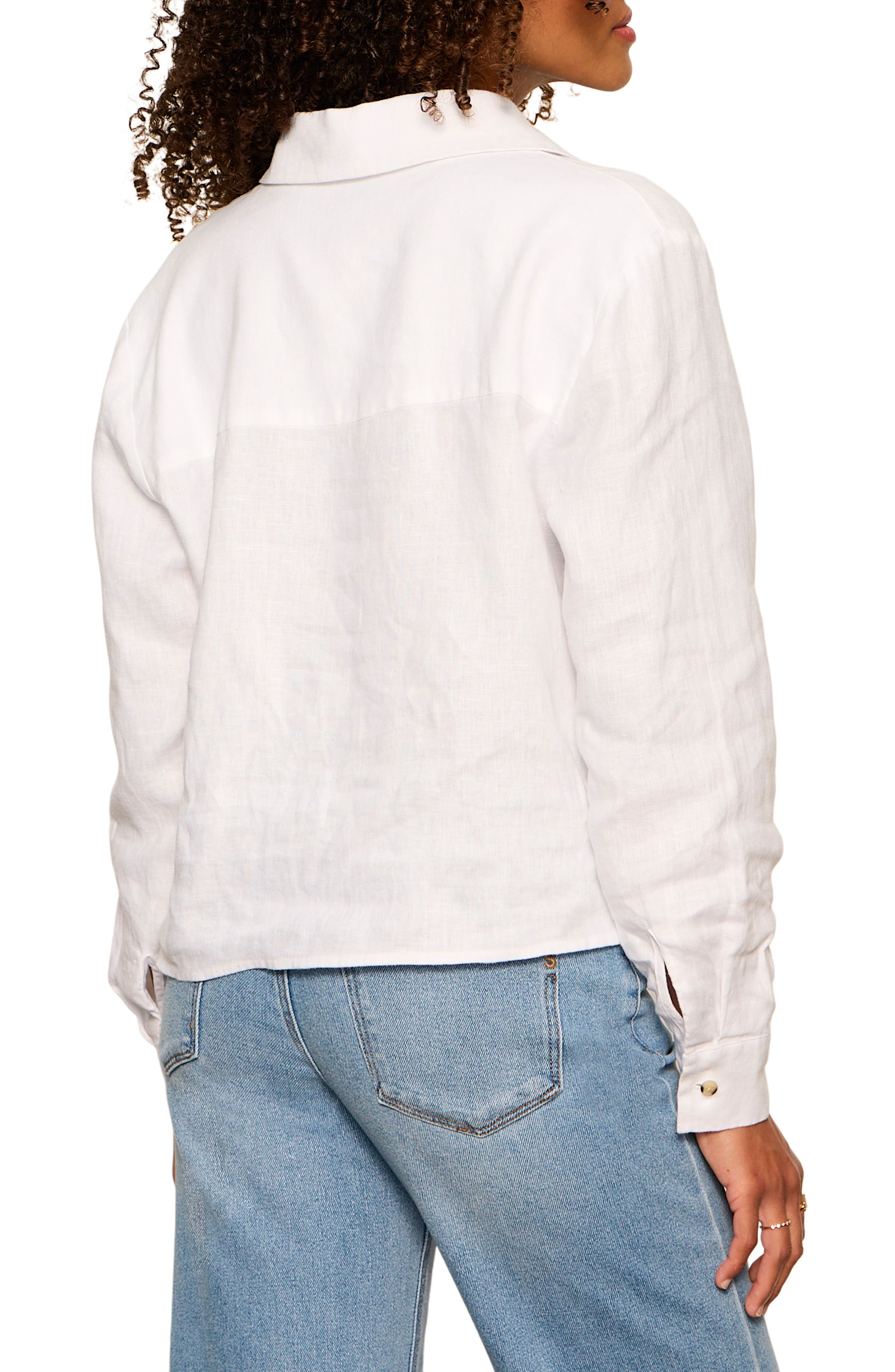 More Love Tie Front Linen Blend Top - image 2