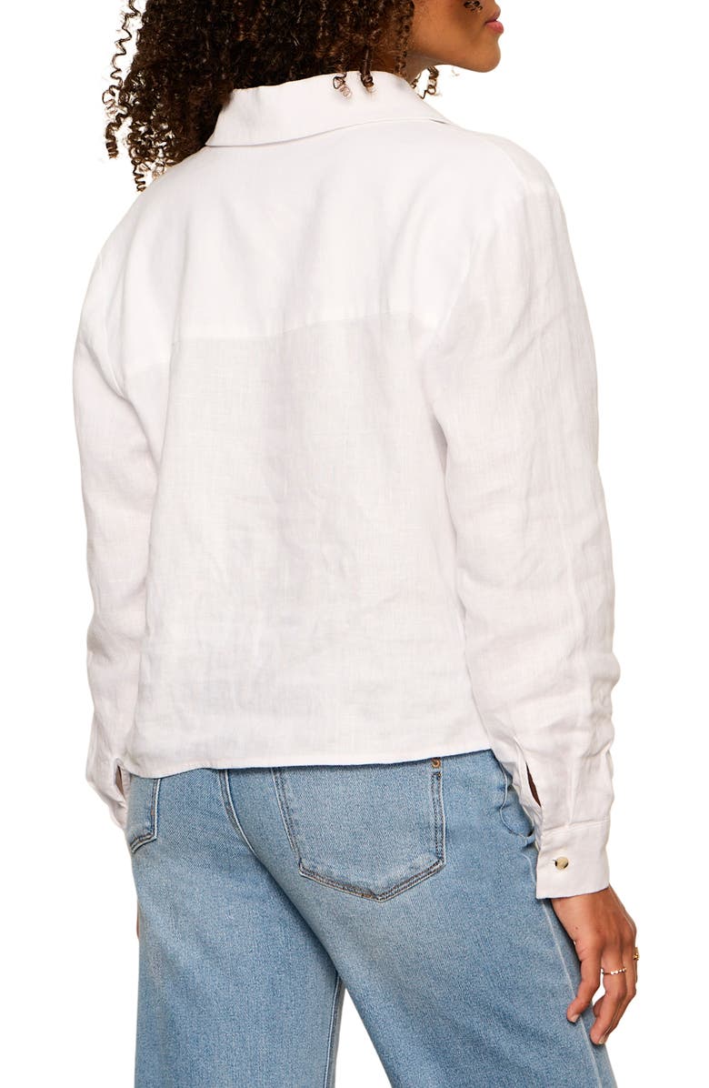 Sanctuary More Love Tie Front Linen Blend Top, Alternate, color, 