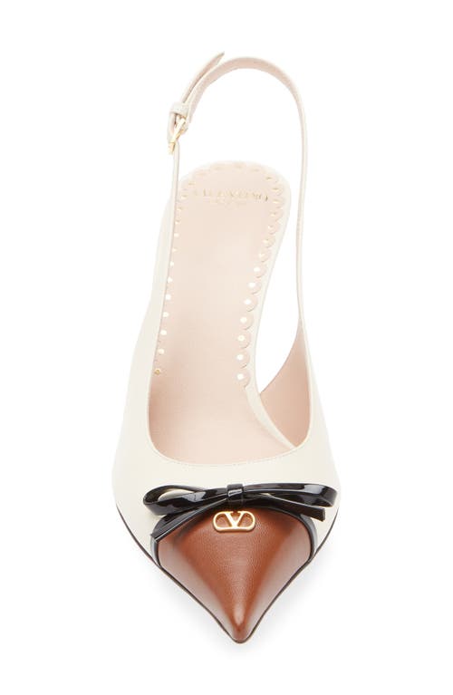 Valentino Bow Detailed Pointed Toe Pumps In White