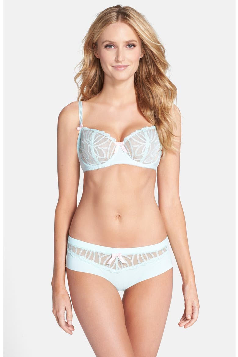 'Starlet' Lace Underwire Balconette Bra, Alternate, color, PEPPERMINT GREEN