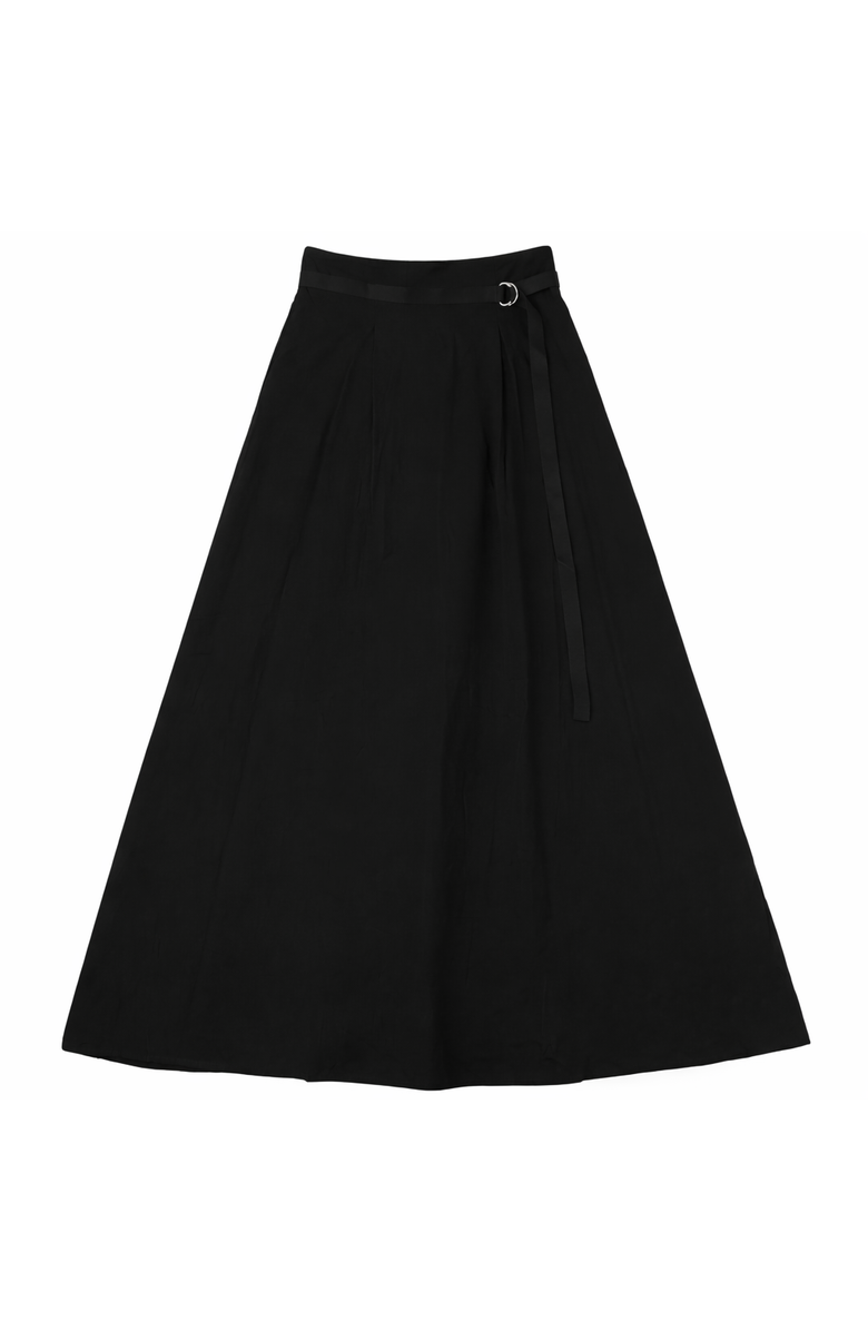 Maxmrkt Rayon Maxi Knife Pleated Double D Ring Skirt, Main, color, Black