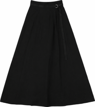 Maxmrkt Rayon Maxi Knife Pleated Double D Ring Skirt