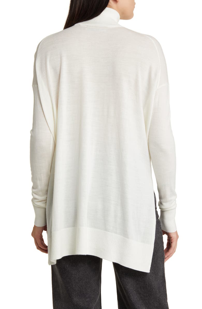 AllSaints Gala Merino Wool Turtleneck Sweater, Alternate, color, Chalk White