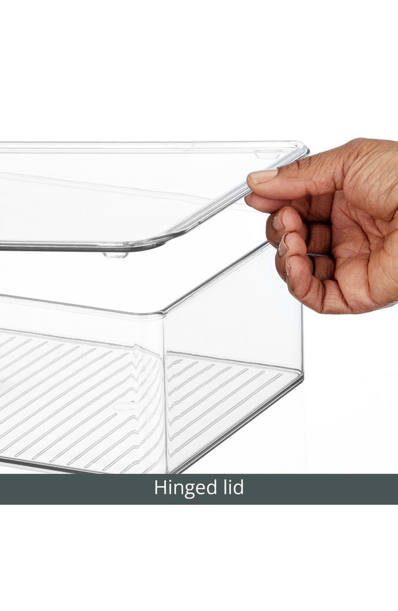 mDesign Plastic Closet Shoe Storage Organizer Box with Hinged Lid, 8 Pack, Alternate, color, 