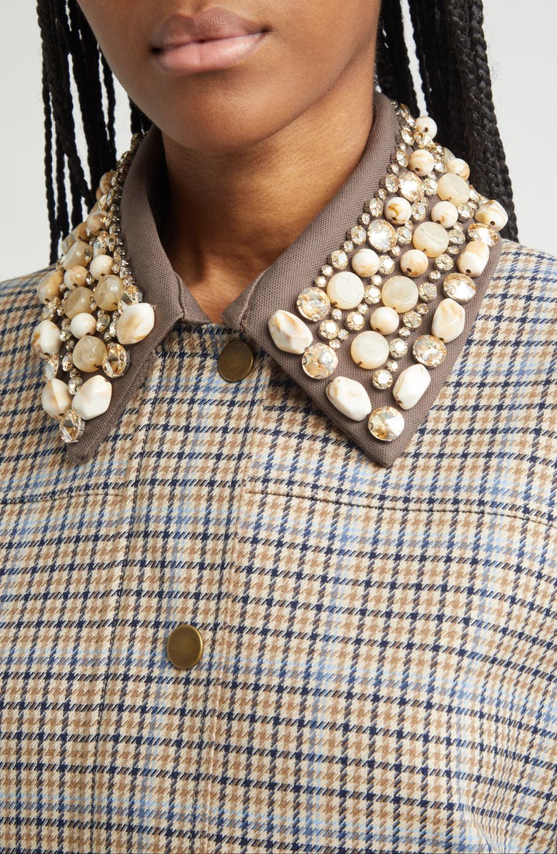 Veronica Beard Kasper Plaid Chore Jacket, Alternate, color, Brown Multi