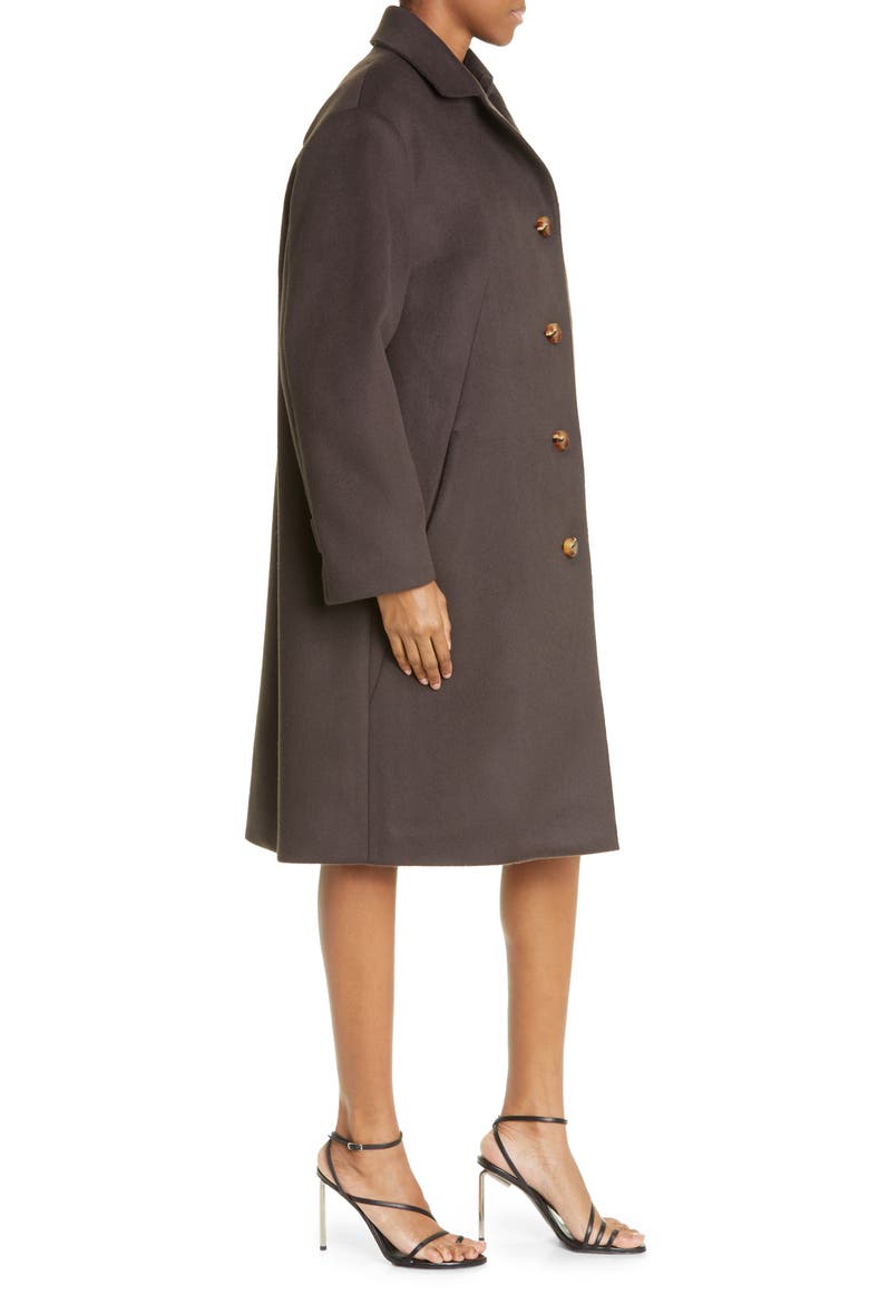 Brushed Virgin Wool Blend Coat, Alternate, color, DARK GREY
