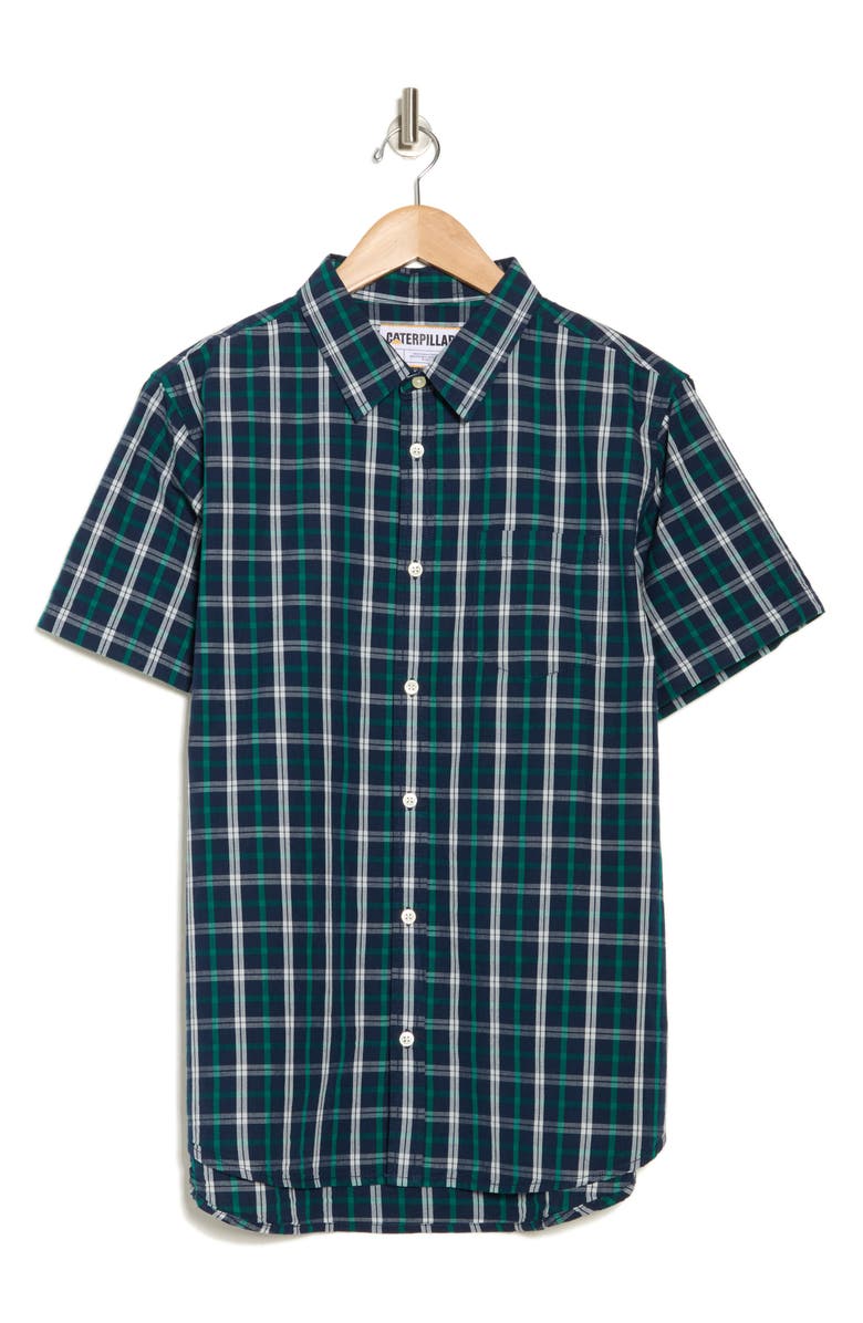 CAT WWR Foundation Short Sleeve Button-Up Shirt, Alternate, color, Detroit Blue-A