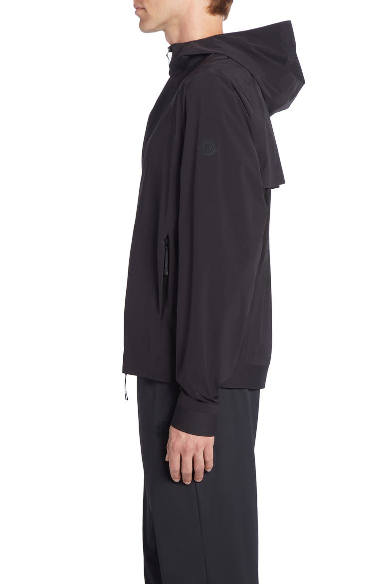 Kurz Hooded Water Repellent Windbreaker, Alternate, color, BLACK