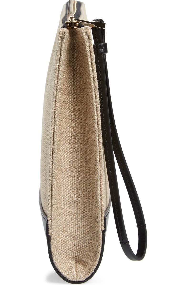 Chloé Sense Linen & Leather Pouch, Alternate, color,