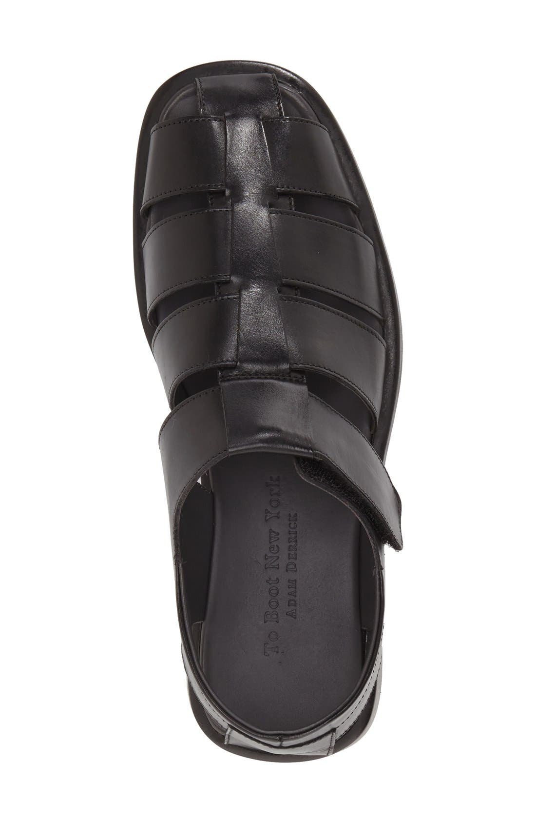 'Barbados' Fisherman Sandal, Alternate, color, BLACK