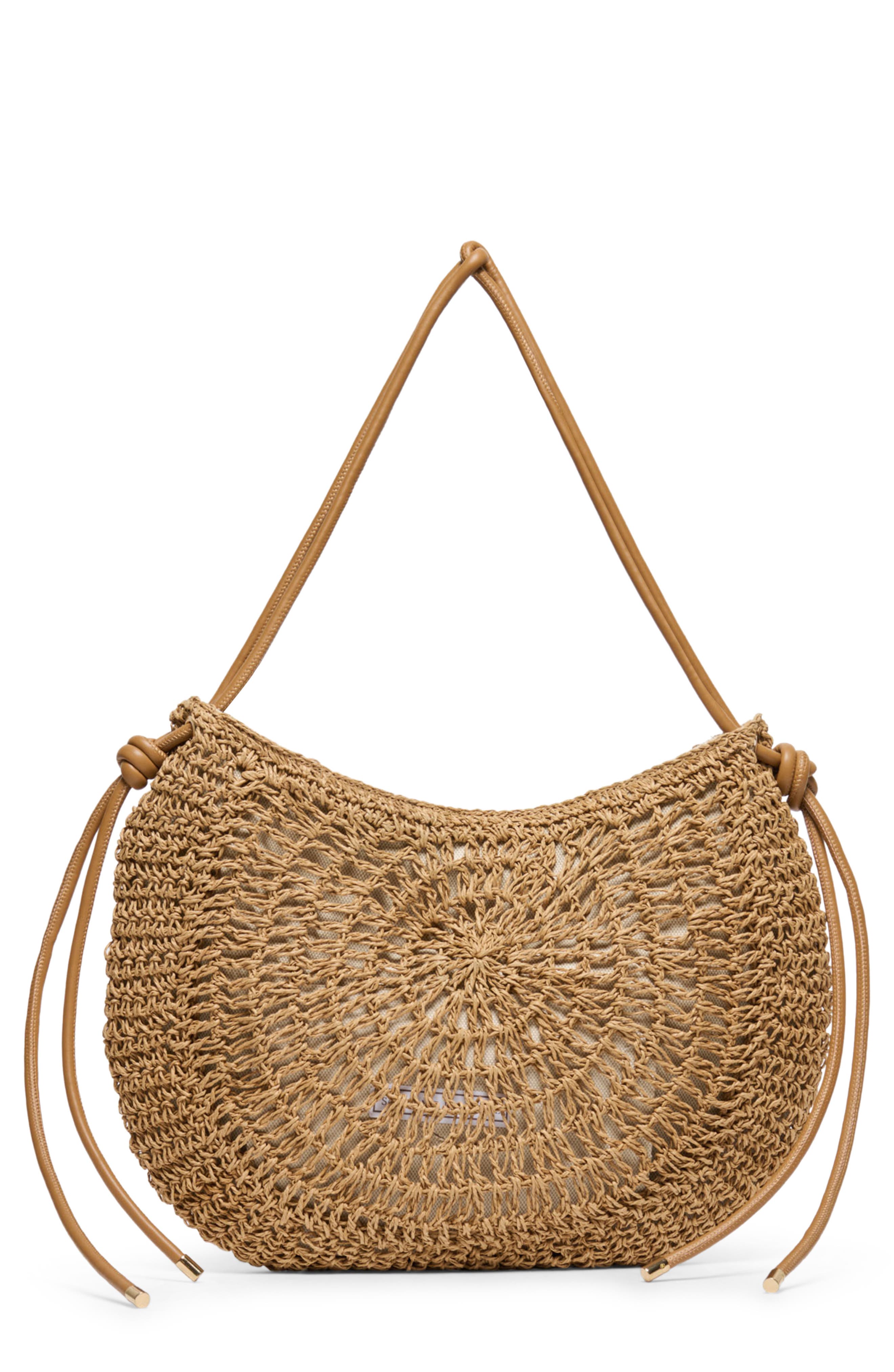 Dolce Vita Freya Raffia Shoulder Bag, Main, color, Natural