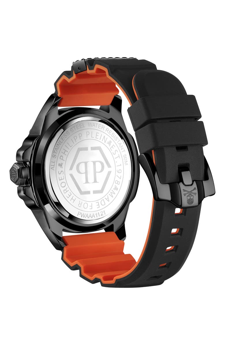 PHILIPP PLEIN The $kull Silicone Strap Watch, 44mm, Alternate, color, 