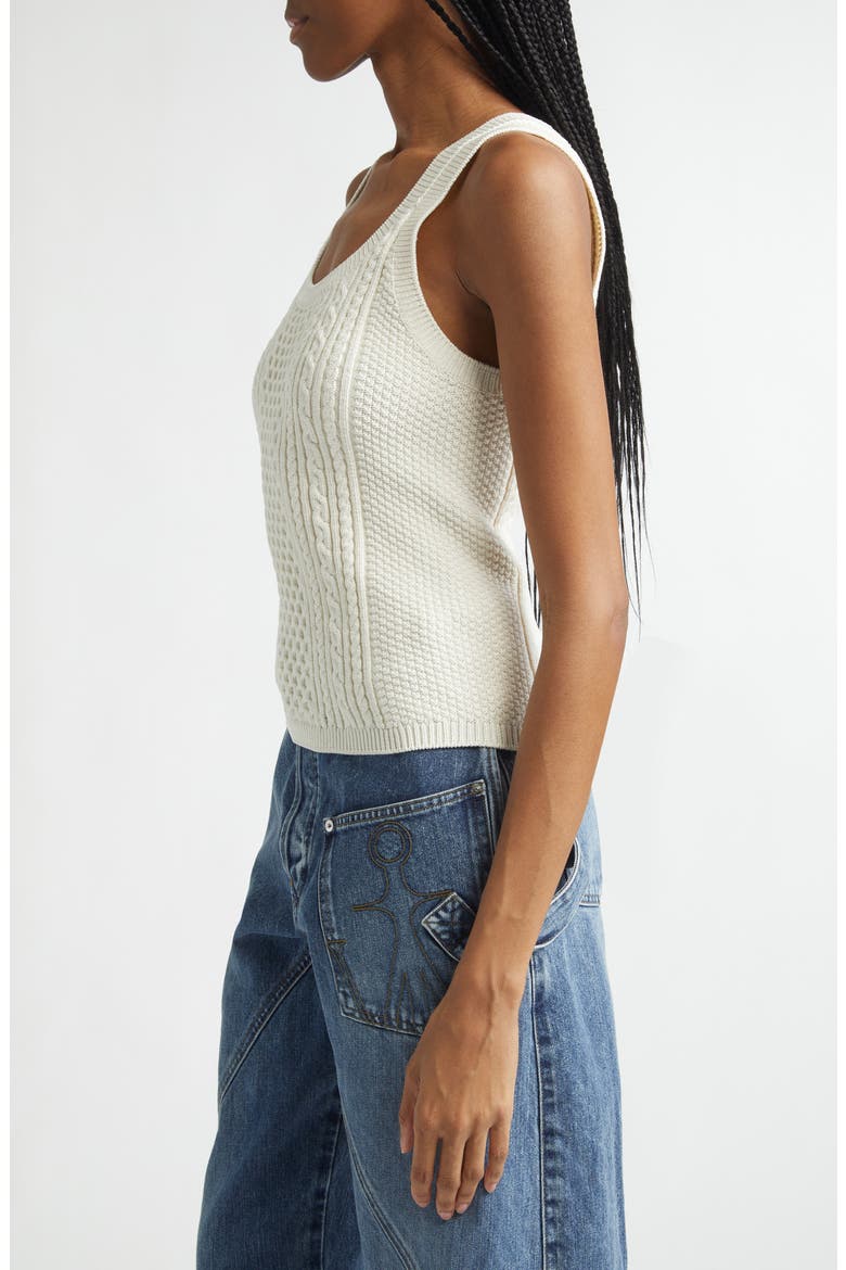 Cable Knit Sweater Tank, Alternate, color, IVORY