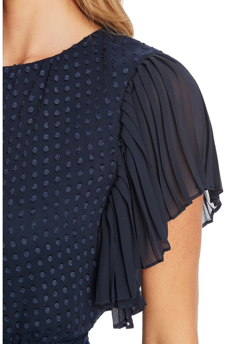 Clip Dot Ruffle Sleeve Fit & Flare Dress, Alternate, color, NIGHT SHADE