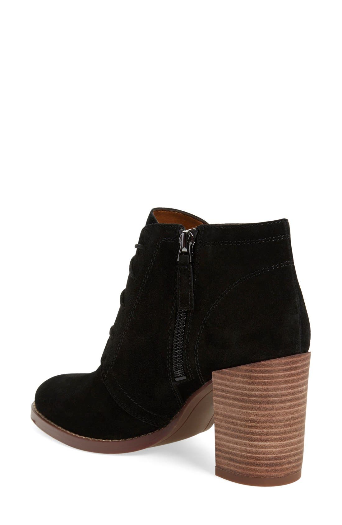 'Omani' Block Heel Bootie, Alternate, color, BLACK SUEDE