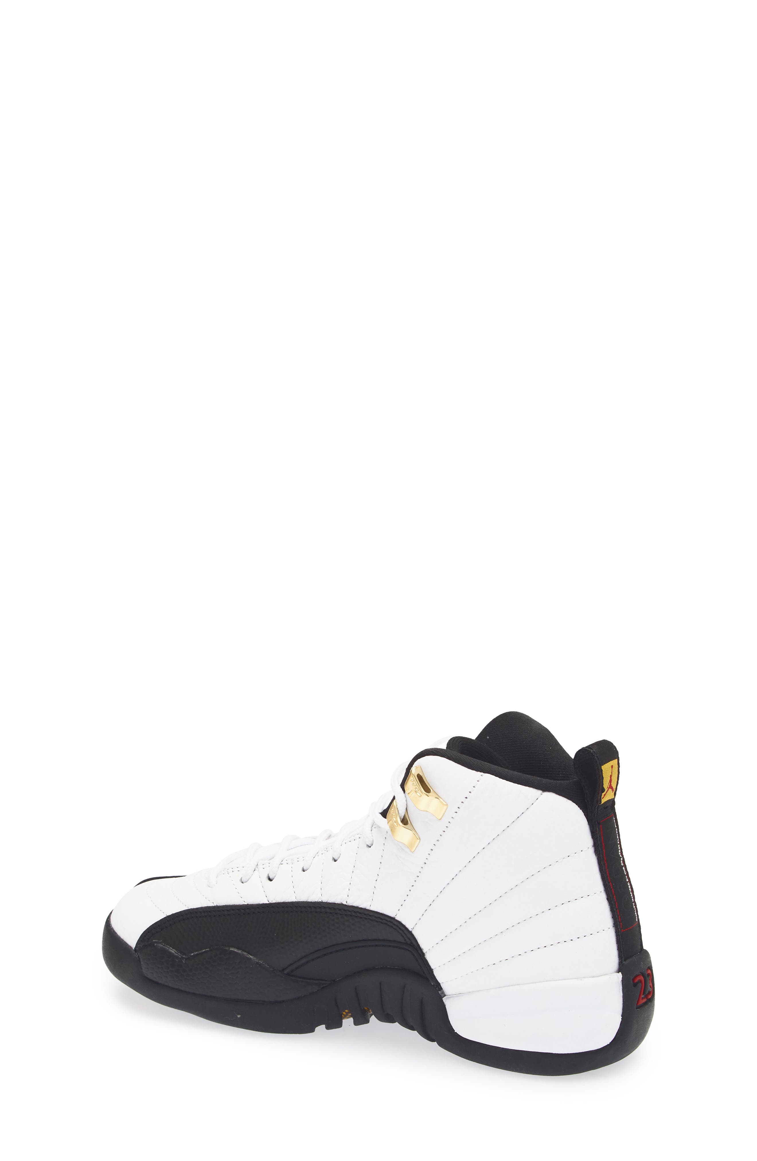 Nike Kids
 Air Jordan 12 Retro Basketball Shoe, Alternate, color, 117 White/Black