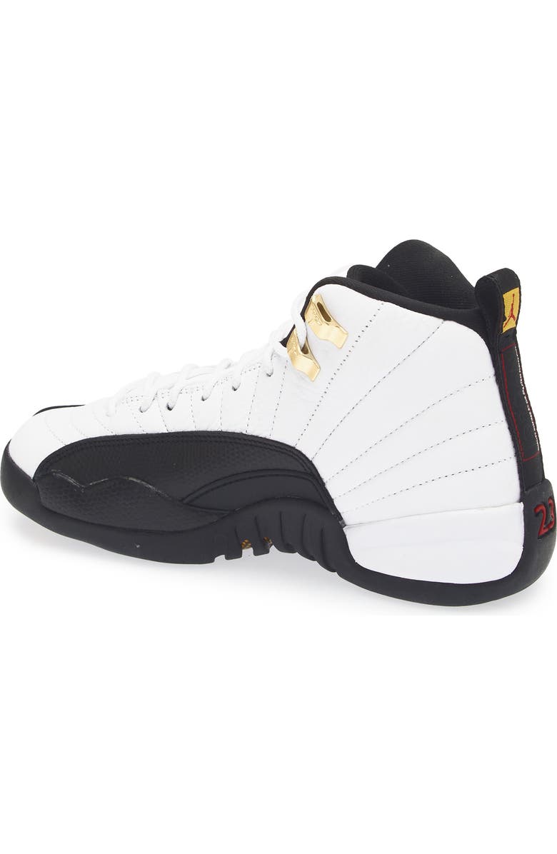 Nike Kids' Air Jordan 12 Retro Basketball Shoe, Alternate, color, 117 White/Black