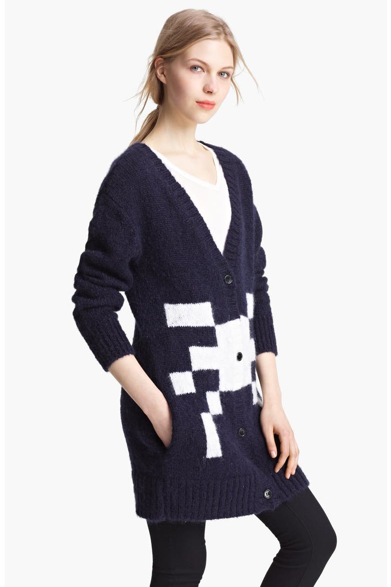 'Atari 2600 - Haunted House' Cardigan, Main, color, NAVY/ IVORY