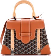 Pre-Owned Goyard Saigon Top Handle Bag Coated Canvas with Leather PM
