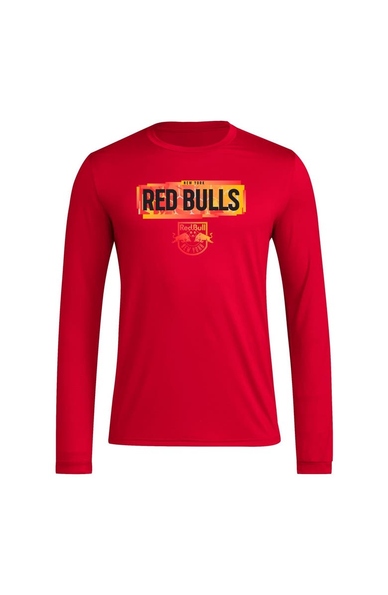 adidas Men's adidas Red New York Red Bulls Local Pop AEROREADY Long Sleeve T-Shirt, Alternate, color, 