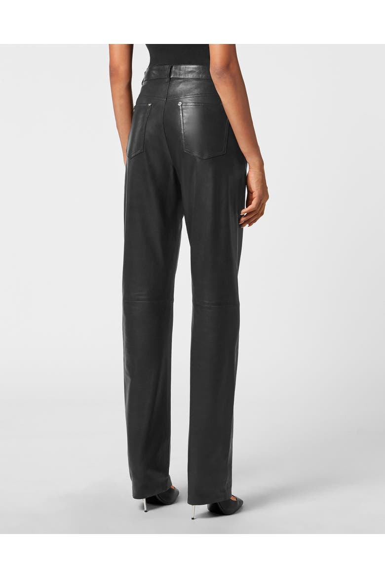 Leather Trousers Long Women, Alternate, color, black