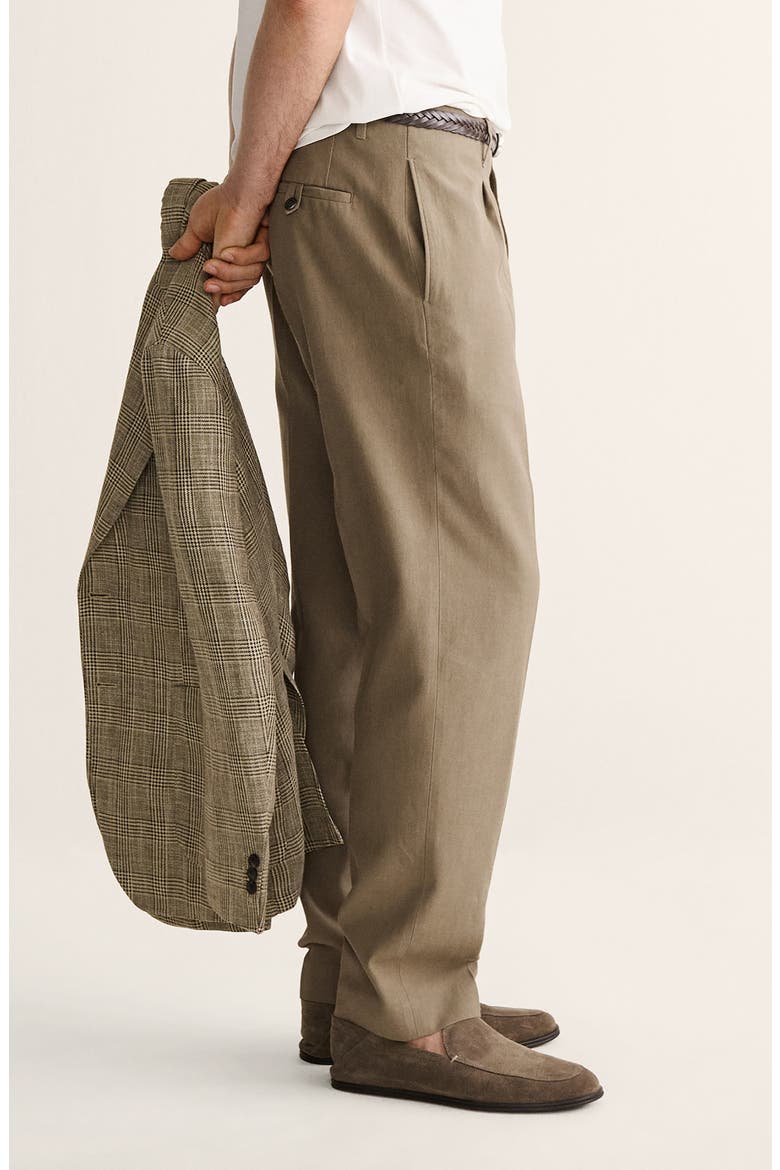 Regular Fit Pleated Pants, Alternate, color, KHAKI