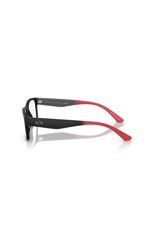 Armani Exchange 56mm Rectangle Optical Glasses In Black