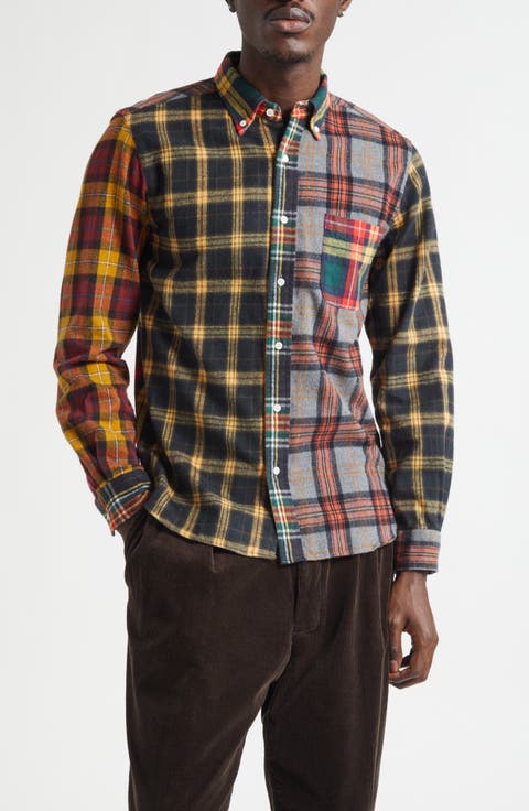 Plaid Flannel Button-Down Shirt